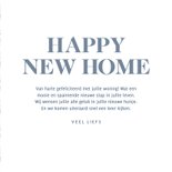 Felicitatiekaartje happy new home blauwe huisjes 3