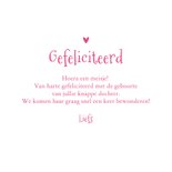Felicitatiekaartje konijn ballonnen hartjes baby geboren 3