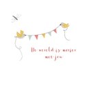 Felicitatiekaartje meisje flamingo met baby  2