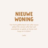 Felicitatiekaartje nieuwe woning beige streepjes 3