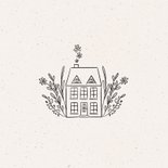 Felicitatiekaartje nieuwe woning met huisje en bloemen 2