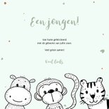 Felicitatiekaartje safari dieren om een mintgroene cirkel 3