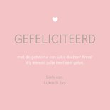 Felicitatiekaartje tijgerprint roze geboorte meisje 3