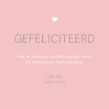 Felicitatiekaartje tijgerprint roze geboorte meisje 3