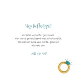 Felicitatiekaartje voor een verloving of huwelijk met ringen 3