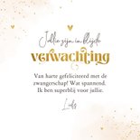 Felicitatiekaartje zwanger baby on the way hartjes goud 3