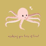 Felicitiatiekaart octopus roze 2