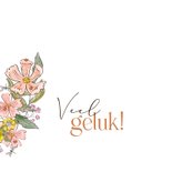 Fleurige felicitatiekaart geboorte dochter bloemen floral 2