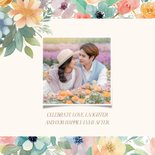 Fleurige save the date waterverf bloemen en takjes 2