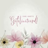 Fleurige verjaardagskaart bloemen van harte gefeliciteerd 2