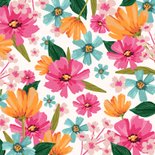 Fleurige vrolijke verjaardagskaart bloemen happy birthday 2