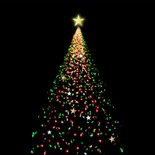 Foto kerstkaart kerstboom lichtjes rood en groen 2027 foto 2
