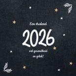 Foto kerstkaart zwart goud 2026 verschillende talen 2