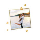 Fotokaart i love you met negen foto's gouden hartjes 2