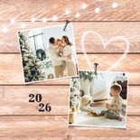 Fotokaart nieuwjaar hout krijtbord hartjes lampjes foto 2