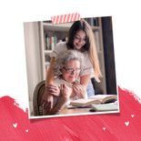 Fotokaart verf roze iloveyou oma hartjes 2