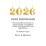 Fotokaart vierkant kerst met jaartal kerstballen goud 3
