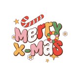 Funky groovy kerstkaart typografie flower power xmas 2