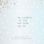 Geboorte hip blauw kaartje met vele sterretjes 2