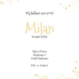 Geboorte hip kaartje met goudkleurig lief girafje 3