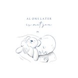 Geboorte jongetje realistische illustratie baby met beertje 2