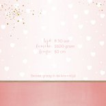 Geboorte lief en hip, roze kaartje met foto en hartjes 2