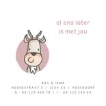 Geboortekaart Boerderijdieren Roze 2