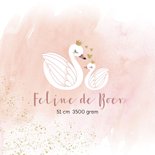 Geboortekaart illustratie zwaantjes waterverf meisje 2