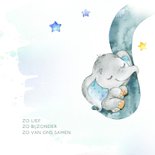 Geboortekaart jongen olifantje waterverf 2