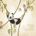Geboortekaart jongen pandabeer in hangmat 2