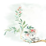 Geboortekaart meisje koala met bloem 2