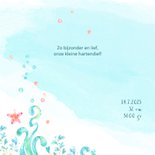 Geboortekaart met een slapende zeemeermin in waterverf look 2