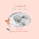 Geboortekaart met geboortebloem februari viooltje 2