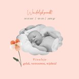 Geboortekaart met geboortebloem februari viooltje 2