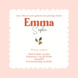 Geboortekaart met geboortebloem februari viooltje 3