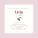 Geboortekaart met geboortebloem september: Aster 3