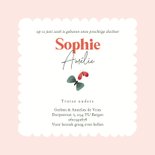 Geboortekaart met geboortebloem van juni: roos 3