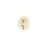 Geboortekaart met geboortebloem van maart: narcis Achterkant