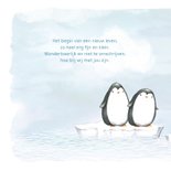 Geboortekaart met pinguin op ijsschots 2