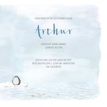 Geboortekaart met pinguin op ijsschots 3