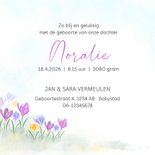Geboortekaart moeder- en babykonijn tussen de krokussen 3