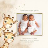 Geboortekaart tweelinggiraf met foto 2