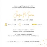 Geboortekaartje 5e kindje met silhouet van gezin en wiegje 3