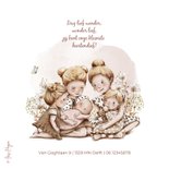 Geboortekaartje 5e zusje met groot gezin in bloemenweide 2