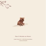 Geboortekaartje beer met kleine beer en takjes 2