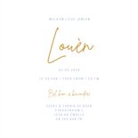 Geboortekaartje blauw marmer goud en hartje 3