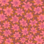 Geboortekaartje bordeaux met roze paarse bloemen Achterkant