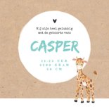 Geboortekaartje broertje giraffe kraft hartjes 3