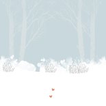 Geboortekaartje broertje trekt slee met baby jongen  Achterkant