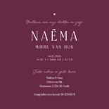 Geboortekaartje christelijk duifje en kleine hartjes 3